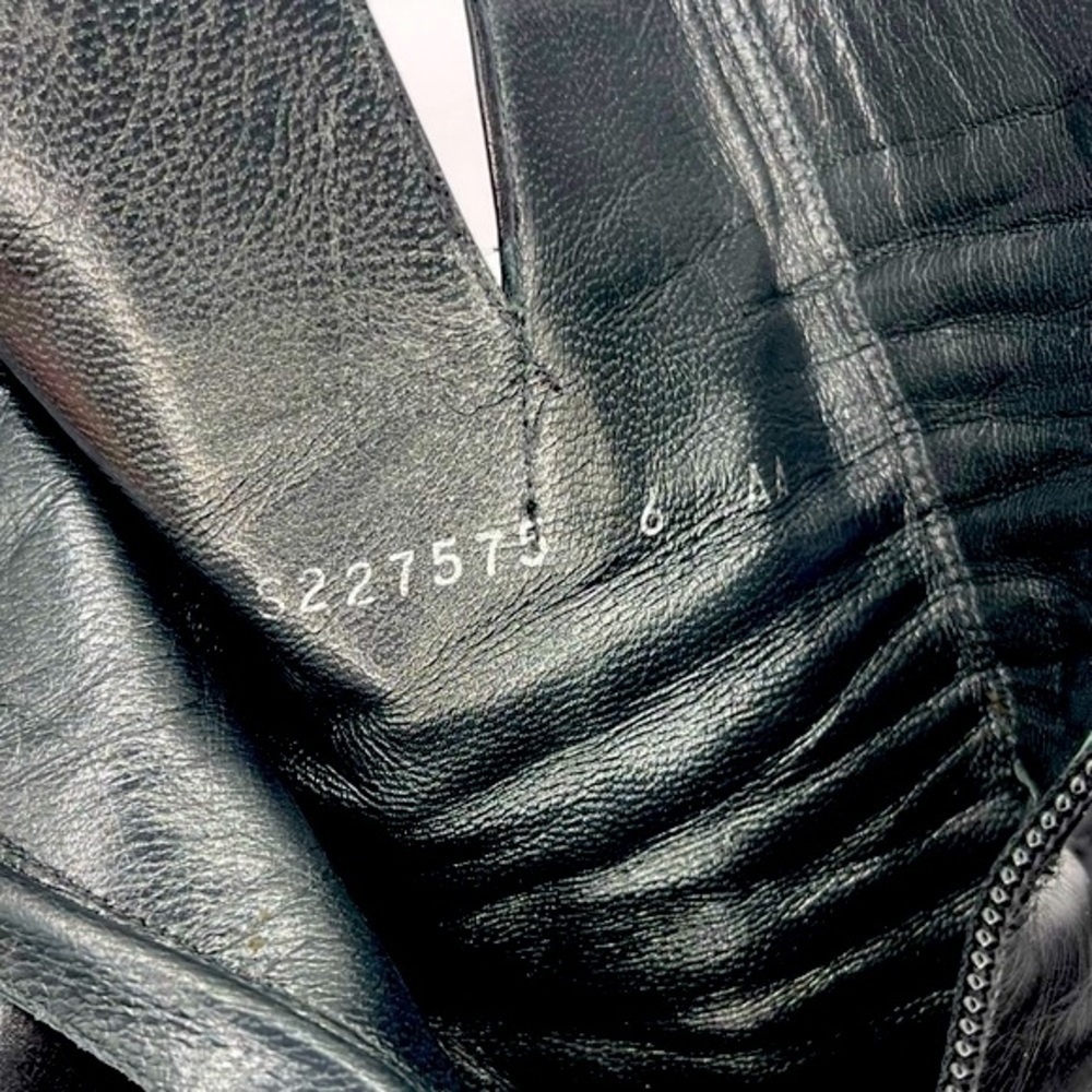 Stuart Weitzman | Black Leather Zip-up Heel Boots | 6 - Picture 10 of 16